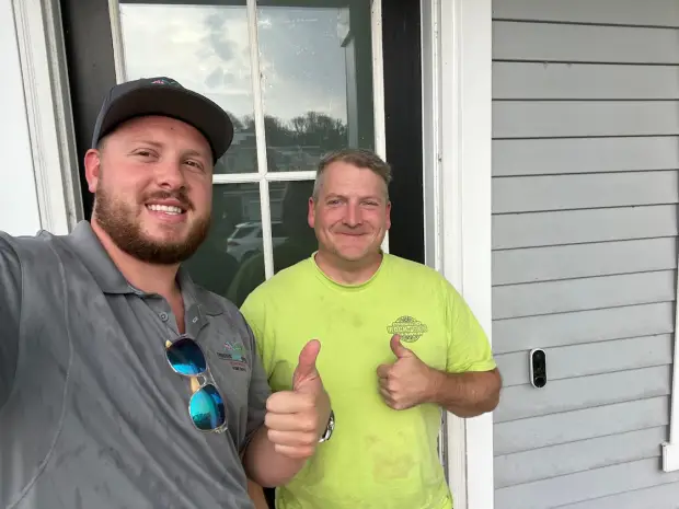 Seller who sold their property to Trusted Home Buyers, pictured at closing