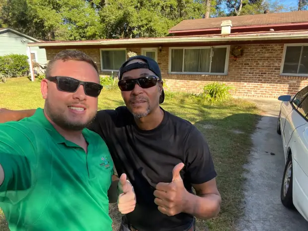 Seller who sold their property to Trusted Home Buyers, pictured at closing